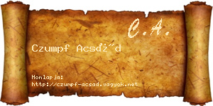 Czumpf Acsád névjegykártya